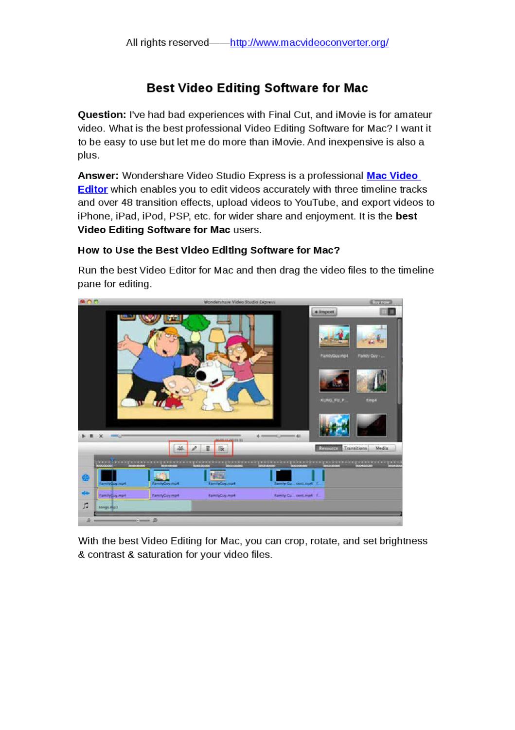Best Mac Software To Edit Videos